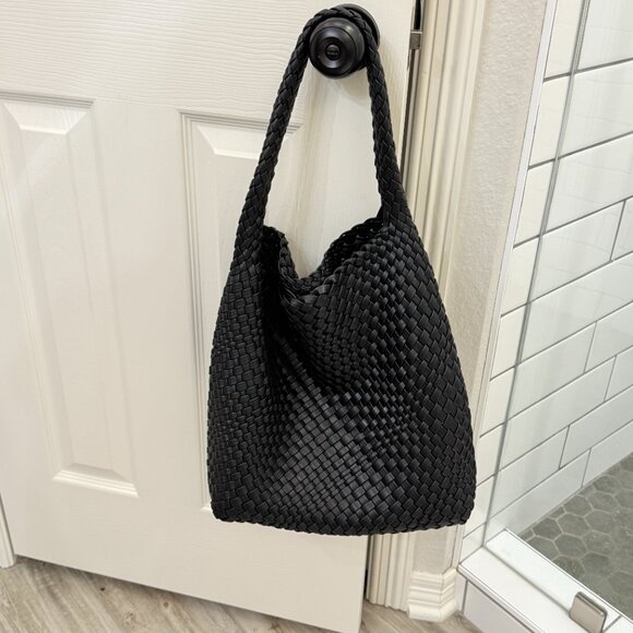 NAGHEDI Style Woven Black Hobo Bag - Picture 14 of 17
